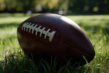 Obraz premium American football: a dynamic collision of strategy, strength, and skill, the essence of gridiron prowess, team unity, and the fervor of a quintessential American sport