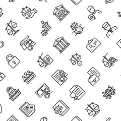 Vector Pattern with Law and Justice, Seamless Background.