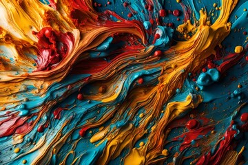 Colorful oil paint splashes as abstract background, close-up