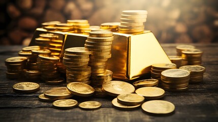 Physical gold trading investment concept with road from gold bars. Investing in Tax Free Gold Bullion · Investment Gold Bars and Coins

