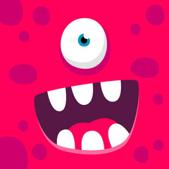 Cartoon Square Monster Face