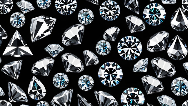 Graphic image depicting a sparkling diamond. Generative AI.