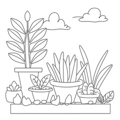 Tob Flower Coloring Page vector