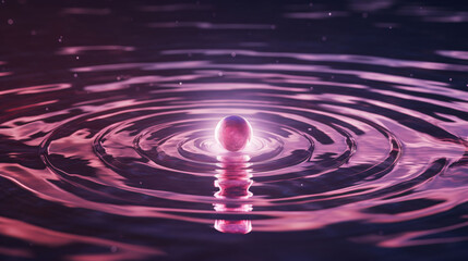 Naklejka na ściany i meble Serene pink orb creating ripples