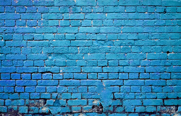 Blue Brick Wall Background Template