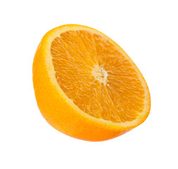 Half of fresh ripe orange isolated on white