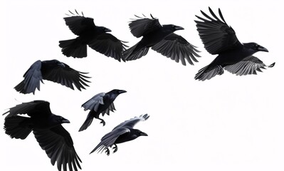 Flock of Black Birds Soaring in the Sky A Celebration of Black History Month Generative AI