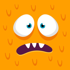 Cartoon Square Monster Face