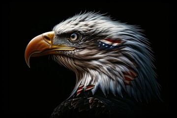 Eagle with American Flag Design A Symbol of Freedom and Patriotism Generative AI