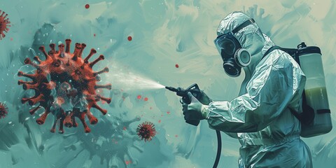Pandemic Disinfection: Hazmat Suit and Virus Combat