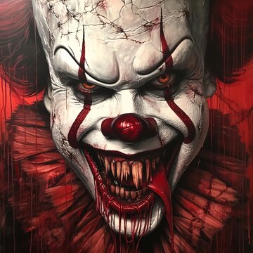 Clown Horror The Scary Face of Pennywise Generative AI