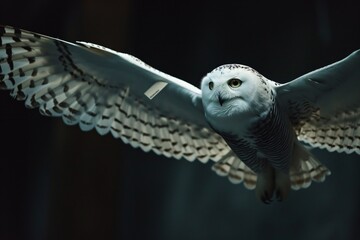 Owl in Flight A Stunning Black and White Image Generative AI