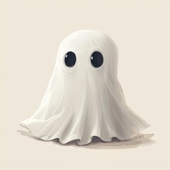 Ghostly Glow A White Ghost in a White World Generative AI