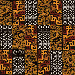 African seamless mosaic pattern. Vector geometric ethnic print - 737118951