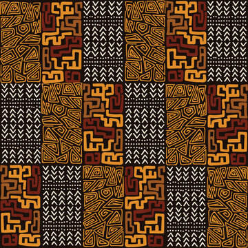 African seamless mosaic pattern. Vector geometric ethnic print