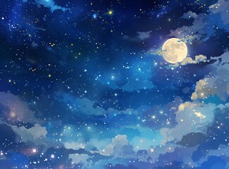 A Night Sky Full of Stars and the Moon Generative AI