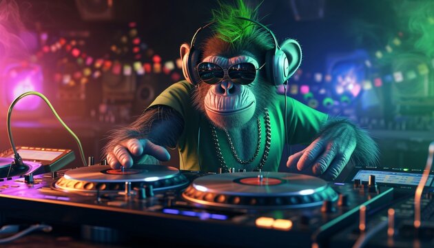 Monkey Mix Master DJ Monkey's Monthly Mix Generative AI