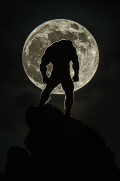 Full Moon Monster A Nighttime Encounter Generative AI