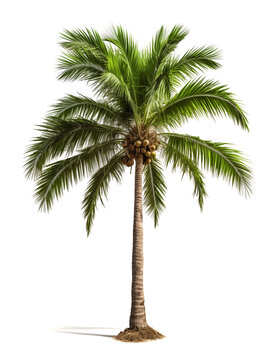 coconut palm tree. coconut tree isolated on white.
