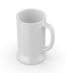 Coffee beer mug cup, 3d template illustration.