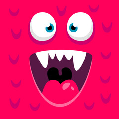 Cartoon Square Monster Face