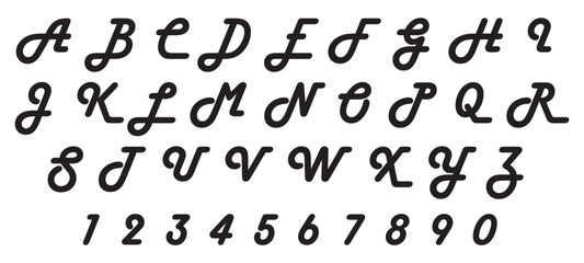 Font Calligraphic Harlow Solid Handwritten vector Font for Lettering.