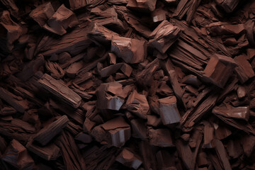 pieces of hard dark chocolate, texture or wallpaper - obrazy, fototapety, plakaty