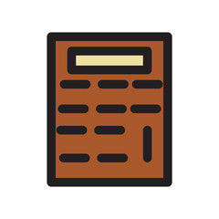 Calculator Education School Student Study Filled Outline Icon