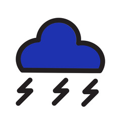 Autumn Cloud Lightning Thanksgiving Thunder Winter Filled Outline Icon