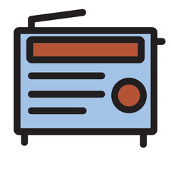 Appliances Electronic Modern Radio Technology Filled Outline Icon