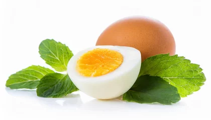 Poster chicken egg boiled egg isolated on white background © Marsha