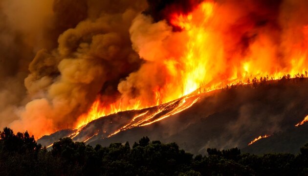 nature s fury unleashed dramatic visuals portraying the untamed power of forest fires as they engulf areas in flames