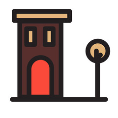Apartment Building Buildings City Office Town Filled Outline Icon