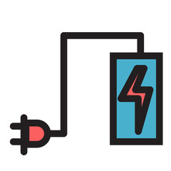 Adapter Cable Element Energy Filled Outline Icon