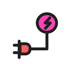 Adapter Cable Element Energy Filled Outline Icon
