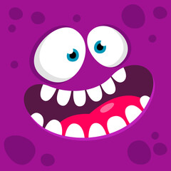Cartoon Square Monster Face
