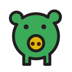 Economy Finance Money Piggy Safe Filled Outline Icon
