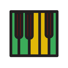 Education Music Notes Piano School Sound Filled Outline Icon