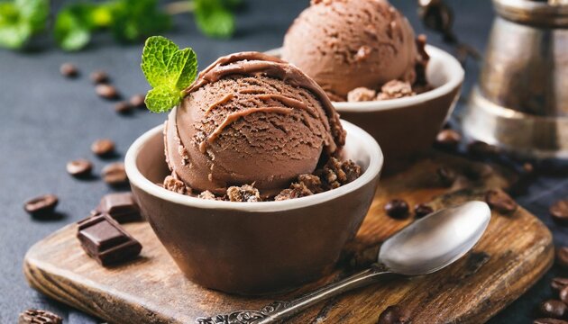chocolate ice cream with coffee