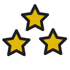 Luxury Quality Rating Service Star Tristar Filled Outline Icon