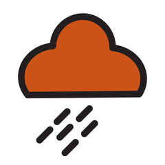 Rain Summer Weather Filled Outline Icon