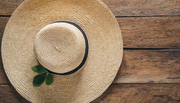 top view of straw hat