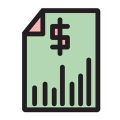 Cash Chart Dollar Finance Graph Report Filled Outline Icon