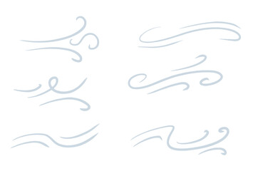 Curve Wind. Abstract Air flow. Black wavy line. Breeze and weather icon. Flat illustration isolated on white background