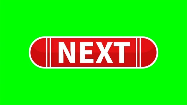 red next button Motion Video On Green Screen In Rectangle Shape For Promotion Business Marketing Social Media
