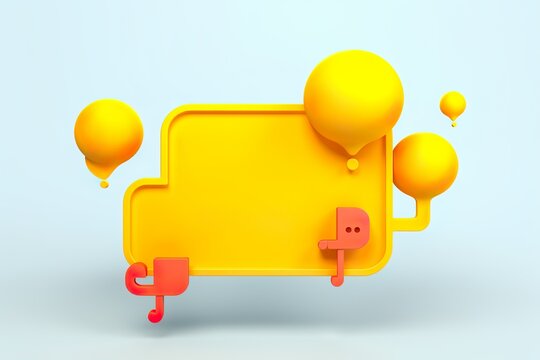 3d chat bubbles minimal concept of social media messages 3d illustrations  