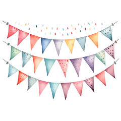 Obraz premium Watercolor illustration of bunting isolated on white background