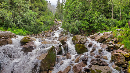 waterfall in the mountains