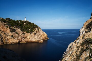 view of the Punta de Capdepera and the lighthouse in eastern Mallorca