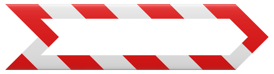 rot, weiß gestreifter Pfeil